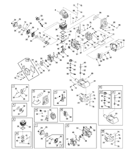 Engine Group - Bc435 (866009e) Diagram and Parts List for BC435 (866009)(2010) Briggs and Stratton Brush Cutter